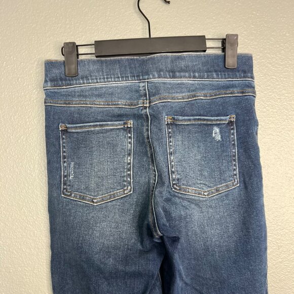 Spanx‎ Women's Pull On Skinny Jeans Size S Midrise Crop Ankle Distressed Raw Hem - Picture 7 of 9